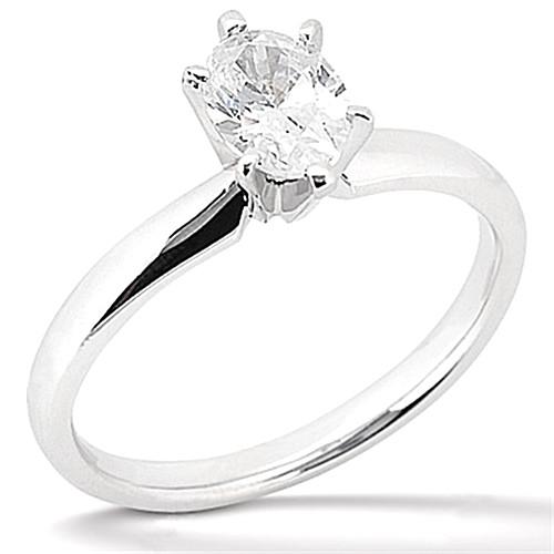 1 CT Oval Solitaire Diamond Engagement Ring - Color F - VS1 Clarity