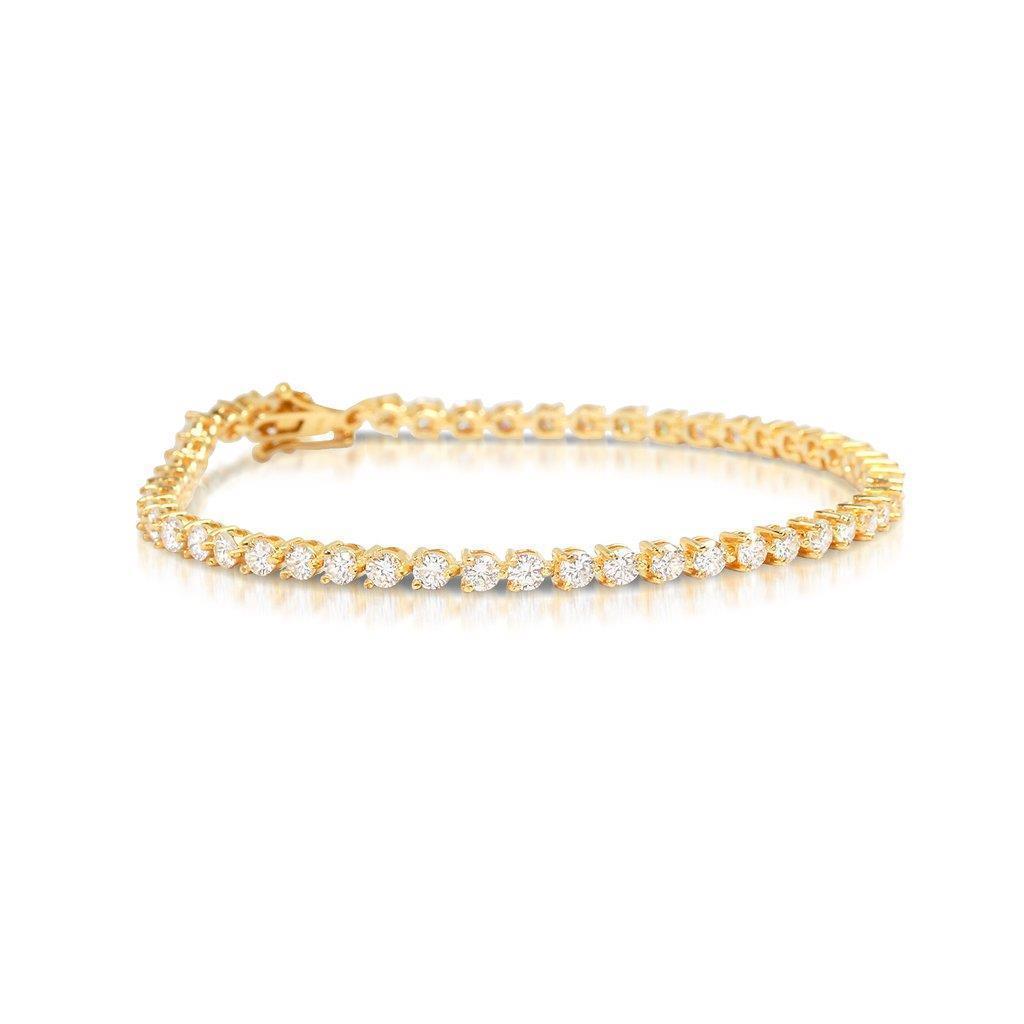 Picture of Harry Chad Enterprises 23714 5.50 CT Sparkling Brilliant Round Cut Diamonds Tennis Bracelet - 14K Yellow Gold