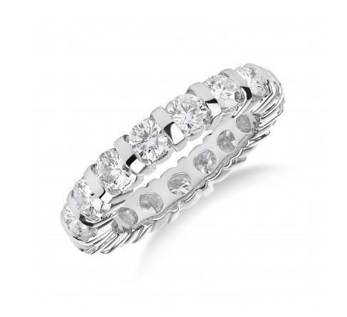 Picture of Harry Chad Enterprises 32818 2.90 CT Bezel Set Brilliant Cut Diamonds Lady Wedding Band - White Gold