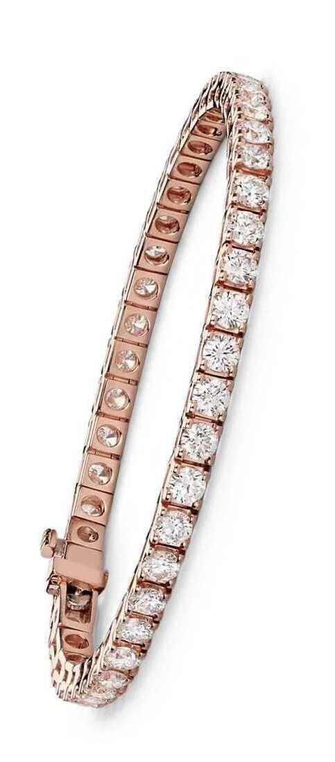 Picture of Harry Chad Enterprises 33039 5.5 CT Rose Gold Round Cut Diamond Ladies Tennis Bracelet