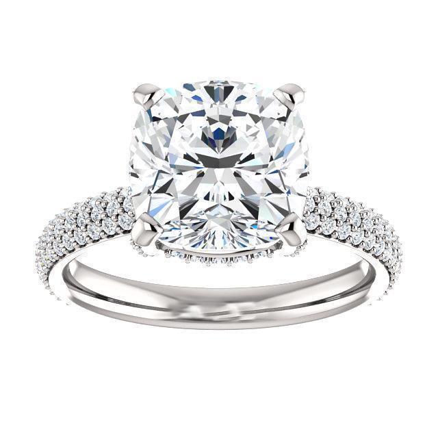 Picture of Harry Chad Enterprises 38786 4.50 CT Solitaire with Accent Diamonds Anniversary Ring - 14K White Gold