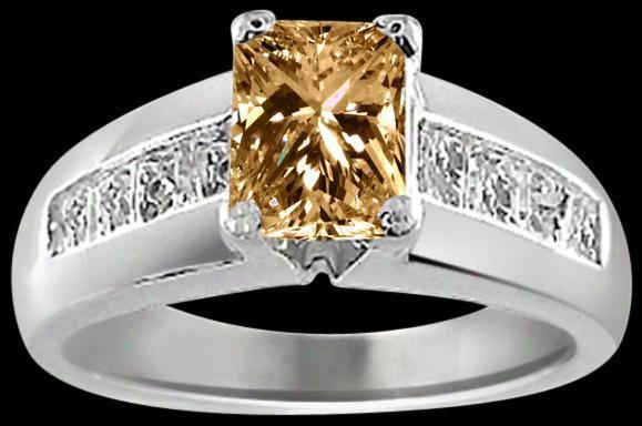 Picture of Harry Chad Enterprises 39151 2.05 CT Radiant & Princess Brown Diamonds Ring