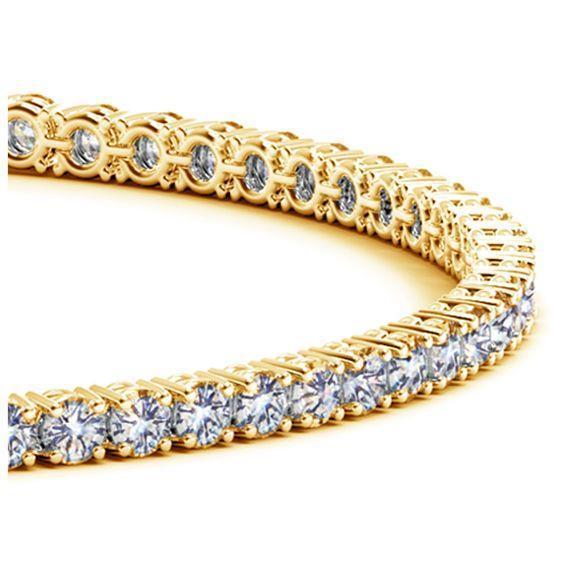 Picture of Harry Chad Enterprises 23711 5.00 CT Tennis Women Bracelet - 14K Yellow GoldNew Round Cut Diamonds