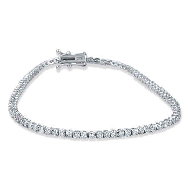 23366 3 CT White Gold 14 Natural Round Cut Diamond Lady K Tennis Bracelet