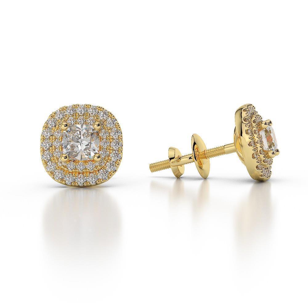 23267 3.30 CT Sparkling Diamonds 14K Yellow Gold Women Studs Earrings