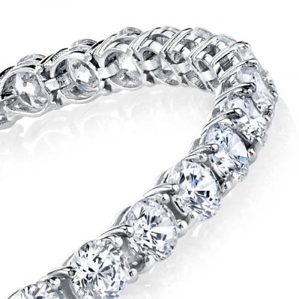 22596 10.50 CT Round Cut Sparkling Diamonds Tennis Bracelet - 14K White Gold
