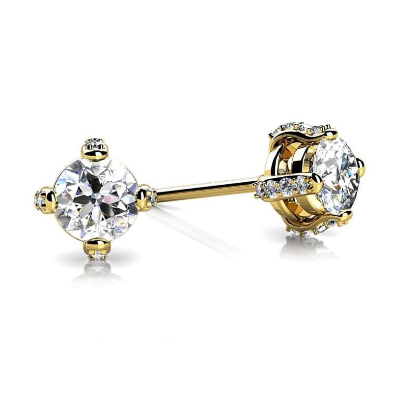 18983 1.5 CT Prong Set Diamond Stud Earring - 14K Yellow Gold