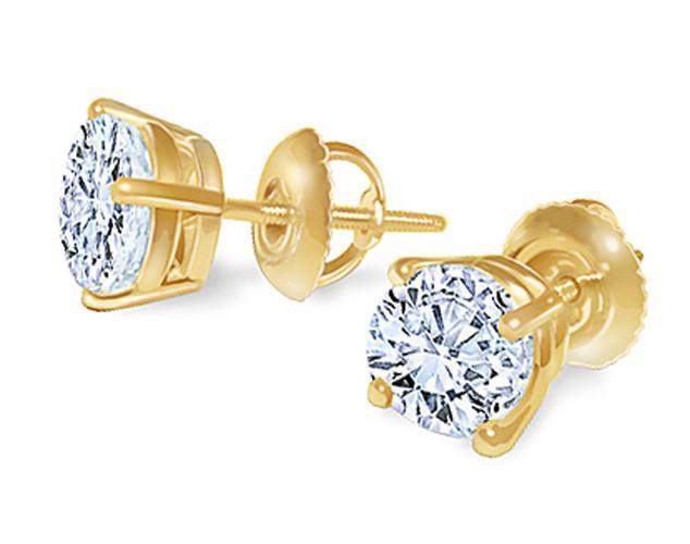 1.80 CT Screwback E VVS1 Diamond Studs Earrings - Yellow Gold