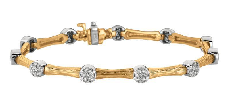 Picture of Harry Chad Enterprises 6803 0.83 CT Two Tone Gold Pave Setting Round Diamonds Bracelet