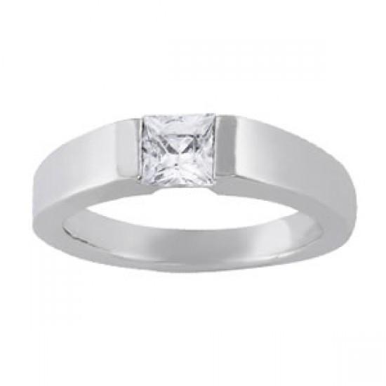 Picture of Harry Chad Enterprises 10674 0.60 CT 14K Princess Diamond Solitaire Ring - White Gold