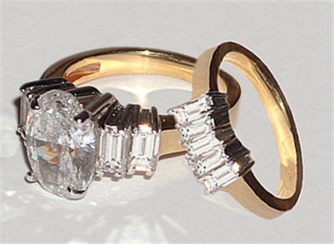 Picture of Harry Chad Enterprises 14159 2.51 CT Diamonds Band Set Yellow Gold Engagement Ring