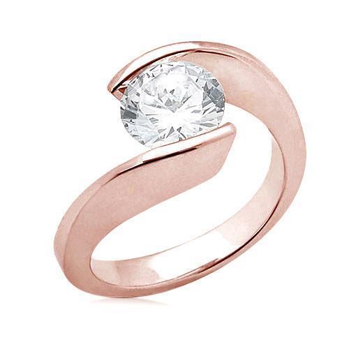 Picture of Harry Chad Enterprises 11351 2.51 CT diamond Solitaire Engagement Ring - Pink Gold