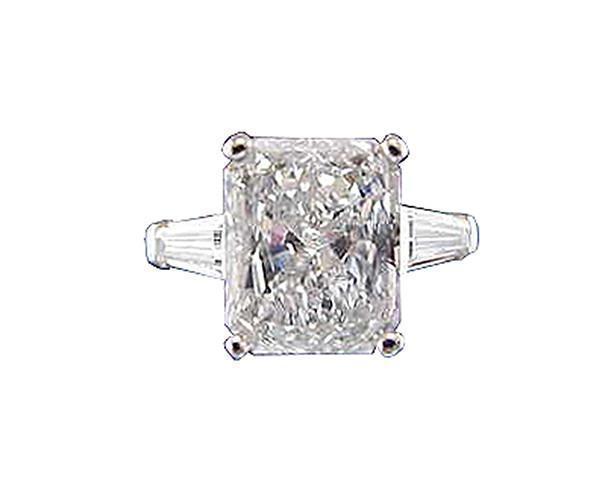 Picture of Harry Chad Enterprises 12279 2.61 CT Baguettes Big Stone Radiant Diamond Solitaire with Accents Ring