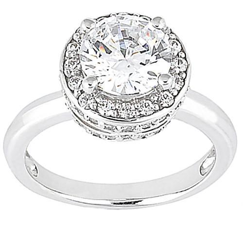 Picture of Harry Chad Enterprises 13453 2.61 CT F VVS1 Diamond Engagement Ring - White Gold