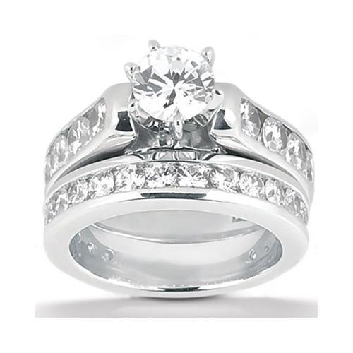 Picture of Harry Chad Enterprises 1122 2.65 CT F VVS1 Engagement Set Diamonds White Gold Ring
