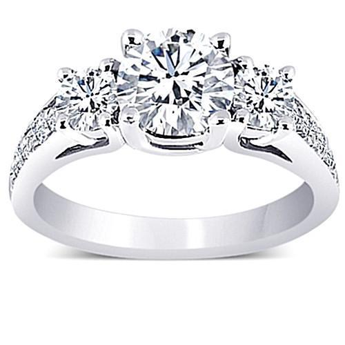 Picture of Harry Chad Enterprises 13639 2.71 CT 14K Round Diamonds Engagement Ring - Solid White Gold