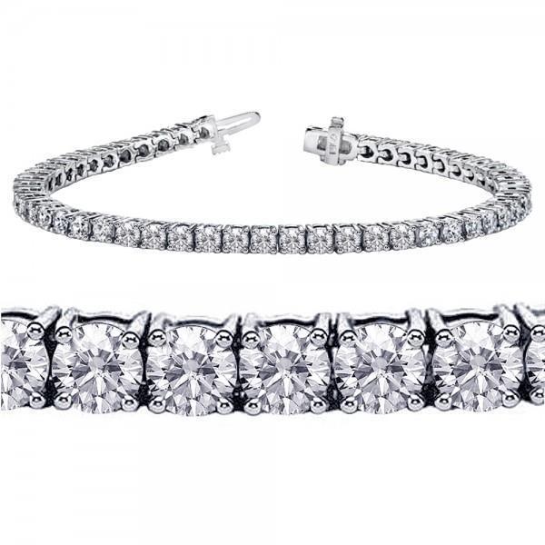22604 4.90 CT 14K White Gold Round Cut G VS2 Diamonds Tennis Bracelet