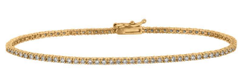 Picture of Harry Chad Enterprises 15052 2 CT Round Diamond Bracelet Yellow Gold Prong Setting Diamond Bracelet