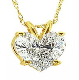Picture of Harry Chad Enterprises 15603 1 CT Heart Diamond Solitaire Pendant Necklace