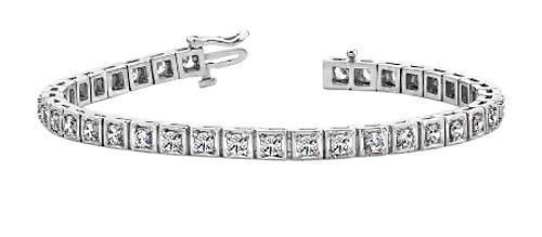 22381 3.75 CT Prong Set Round Cut Diamonds 14K White Gold Tennis Bracelet
