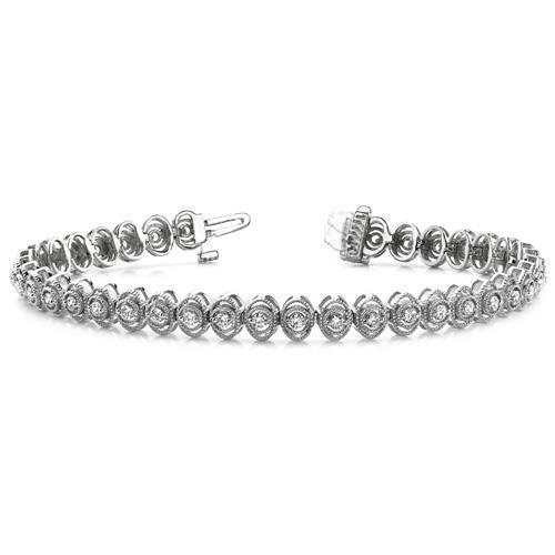 22338 5 CT Small Round Cut Diamonds 14K White Gold Tennis Bracelet