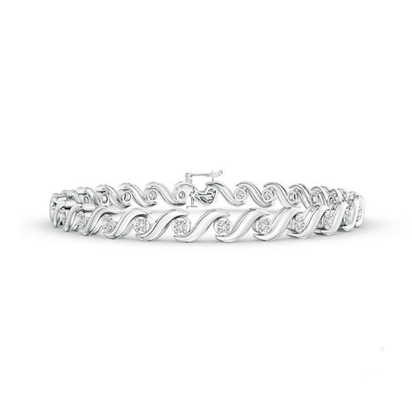 22334 4.5 CT Small Round Cut Diamonds Ladies Bracelet - 14K White Gold