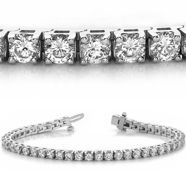 22599 3.25 CT Sparkling Round Cut Diamonds 14K White Gold Tennis Bracelet