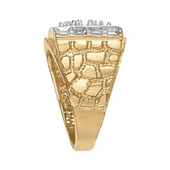 Picture of Harry Chad Enterprises 11245 2 CT Round Diamond Two Tone Gold 14K Engagement Fancy Mens Ring