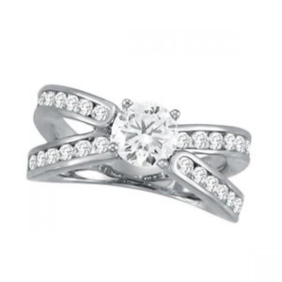 Picture of Harry Chad Enterprises 11311 2.00 CT Round Diamonds White Gold 14K Solitaire with Accents Engagement Ring