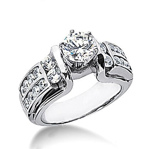 Picture of Harry Chad Enterprises 12617 2.01 CT Round Diamond Solitaire with Accents - White Gold