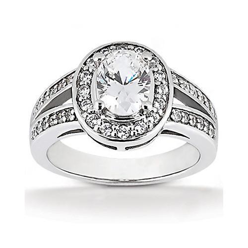 Picture of Harry Chad Enterprises 13177 1.71 CT F VVS1 Diamonds Solitaire Women Wedding Ring - White Gold