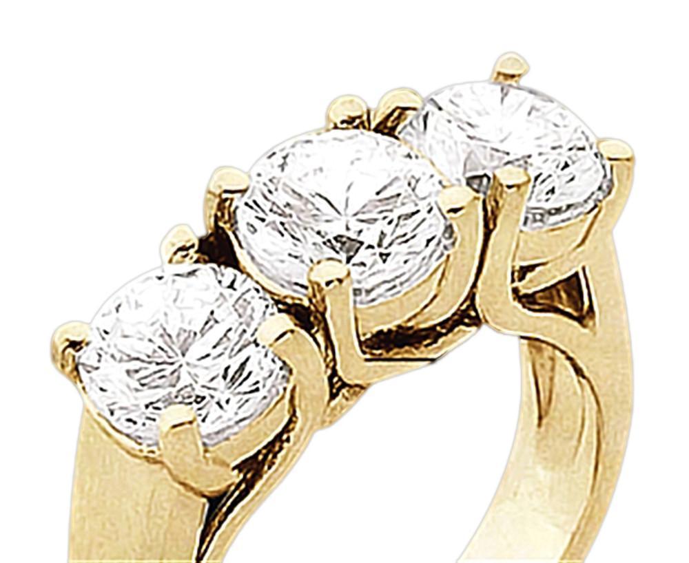 Picture of Harry Chad Enterprises 13603 1.51 CT Womens Three Stone Diamond Yellow Gold Engagement Ring