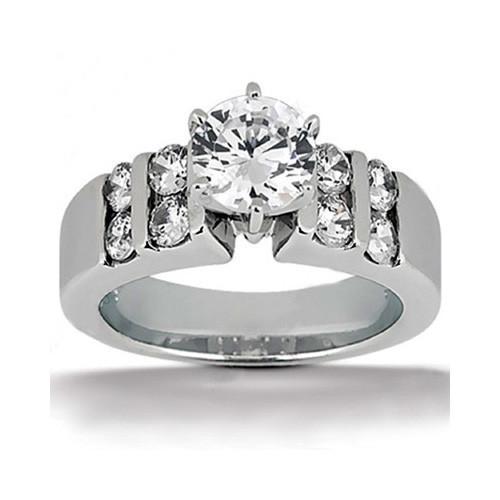 Picture of Harry Chad Enterprises 13716 1.30 CT G SI1 White Gold Round Diamonds Solitaire Engagement Womens Ring