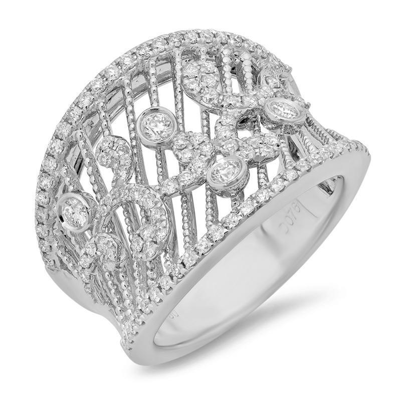 Picture of Harry Chad Enterprises 18940 0.76 CT Round Diamonds White Gold 18K Engagement Fancy Ring