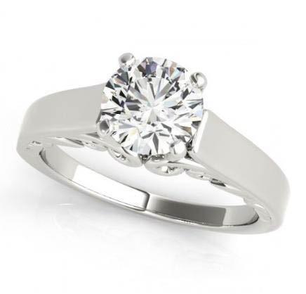 Picture of Harry Chad Enterprises 11073 1.00 CT 14K Round Diamonds Solitaire White Gold Engagement Ring