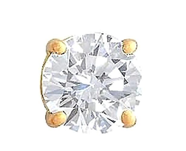 1979 1.25 CT Mens Single Diamond Stud Earring - Yellow Gold