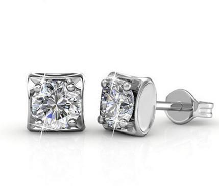 1.5 CT Fine Round Diamond Stud Earring, White Gold - Color G - VS2 Clarity