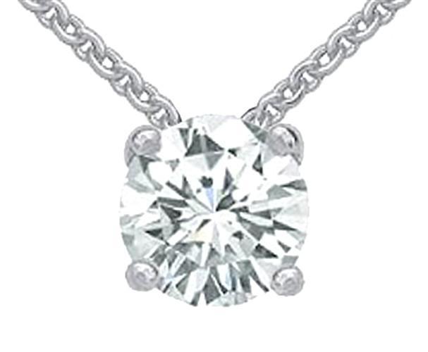 Picture of Harry Chad Enterprises 13306 2 CT G-SI1 Diamond Pendant Necklace with Chain