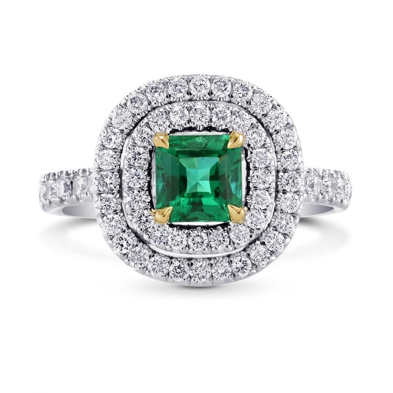 HC10901-6 3.70 CT Two Tone Gold 14K Emerald with Diamonds Engagement Ring Green-G - AAA & VVS1 Clarity