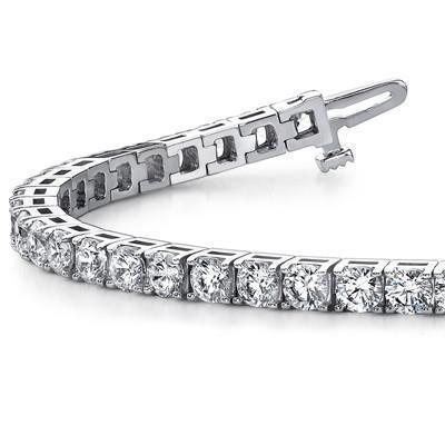 8.50 CT Brilliant Cut G VS2 Diamonds Tennis Bracelet - 14K Gold White