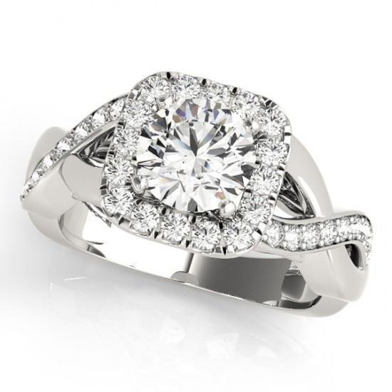 Picture of Harry Chad Enterprises 10140 1.65 CT 14K Round Brilliant Diamonds Engagement Fancy Ring - White Gold