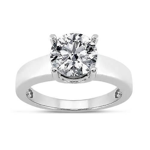 Picture of Harry Chad Enterprises 13903 1.00 CT 14K Round Brilliant Diamond Prong Setting Solitaire Ring - White Gold