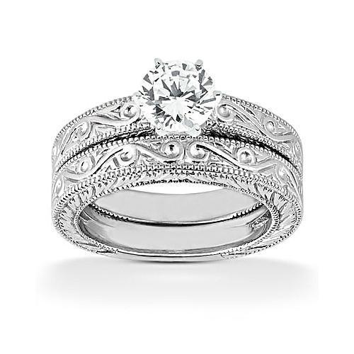 Picture of Harry Chad Enterprises 12664 1.01 CT Band Set F VS1 Diamonds Solitaire Wedding Ring