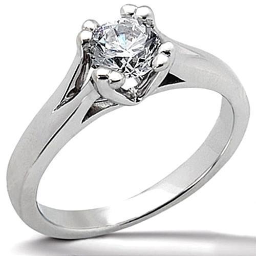 Picture of Harry Chad Enterprises 1616 1.01 CT 14K F VS1 Round Diamond Solitaire Ring - White Gold