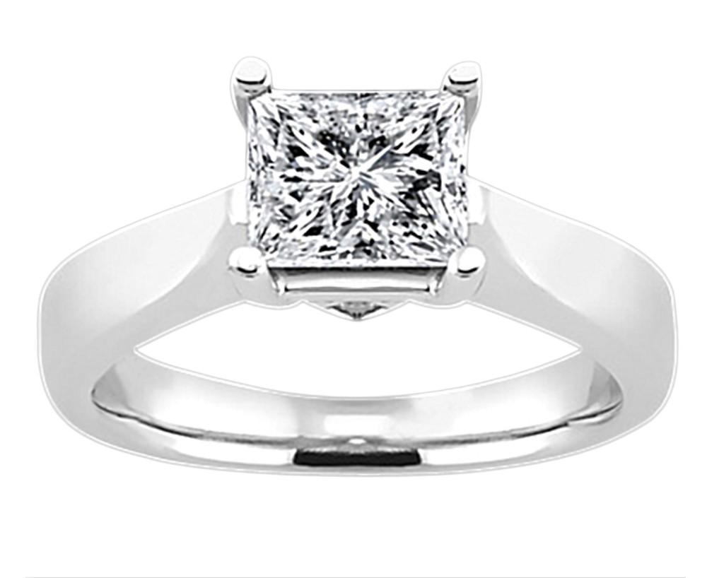 Picture of Harry Chad Enterprises 11781 1.11 CT H SI1 Princess Diamond Solitaire Engagement Ring