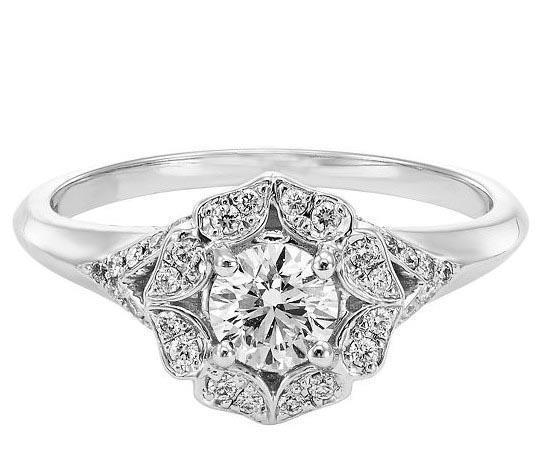 Picture of Harry Chad Enterprises 21397 1.15 CT 14K Round Diamond White Gold Engagement Ring