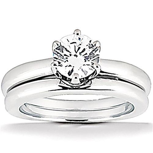 1.25 CT Diamonds Solitaire Wedding Band Set