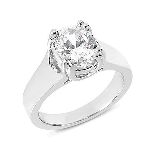 Picture of Harry Chad Enterprises 13973 1.51 CT F VS1 Oval Cut Diamond Solitaire Ring - White Gold