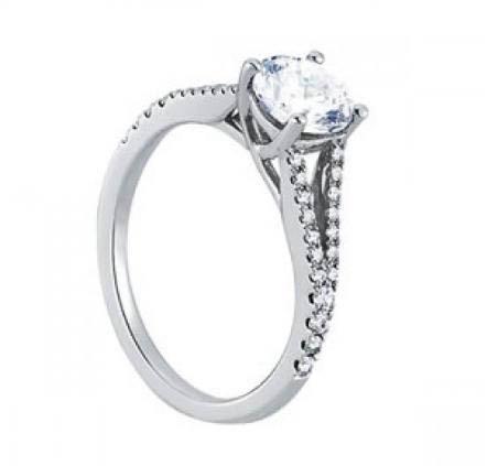 Picture of Harry Chad Enterprises 11108 1.50 CT 14K Solitaire with Accents Round Halo Diamonds Solitaire Ring - White Gold