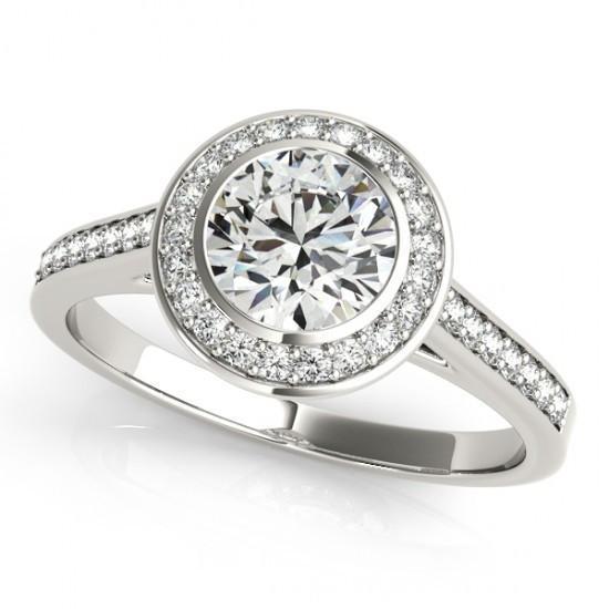 Picture of Harry Chad Enterprises 10458 1.25 CT 14K Sparkling Round Diamonds Solitaire with Accents Ring - Gold